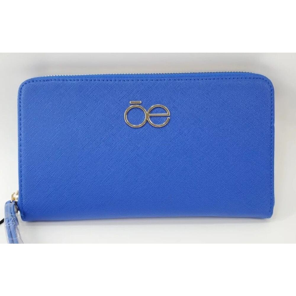 Clōe Leather Women's Long Blue Clutch Wristlet Wallet